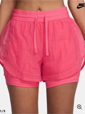 NIKE 2in1 MidRise 3in Running Shorts Pink-Sm
